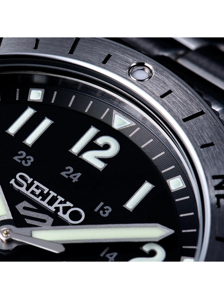 Orologio Seiko 5 Sports Field Watch Nero Ghiera Girevole HDB006K1