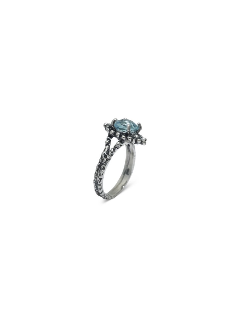 Anello Maestro Riverso Primule Acquamarina  ANED14