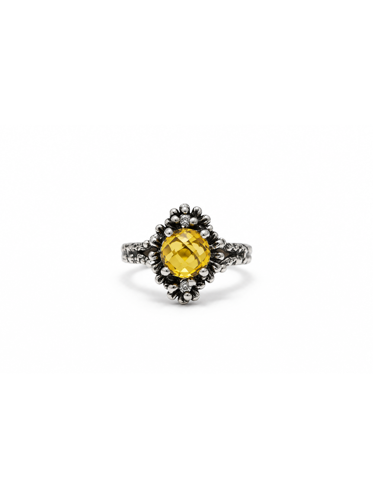 Anello Maestro Riverso Primule Topazio Giallo  ANED14