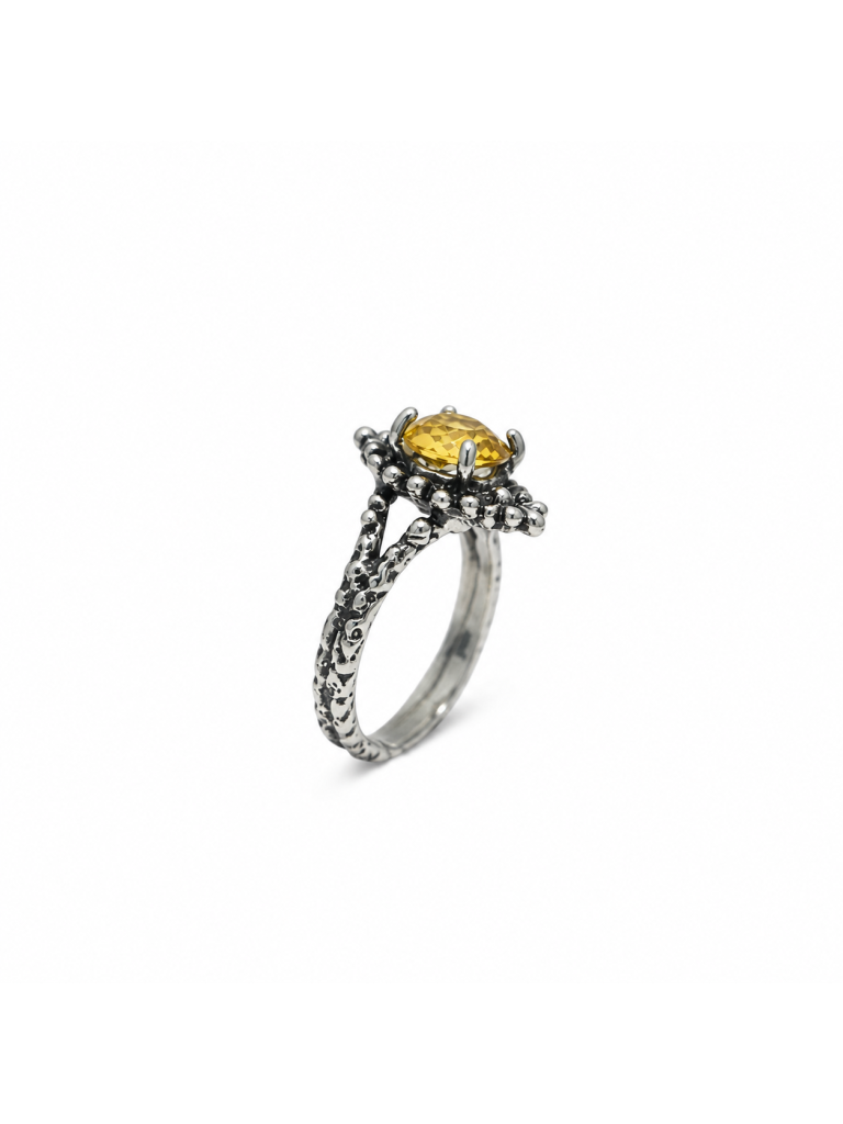 Anello Maestro Riverso Primule Topazio Giallo  ANED14