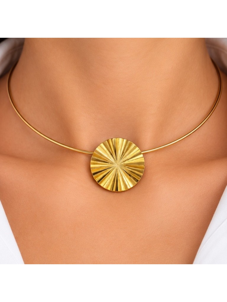 Collana Girocollo Rigido Dorato Idandi J8990