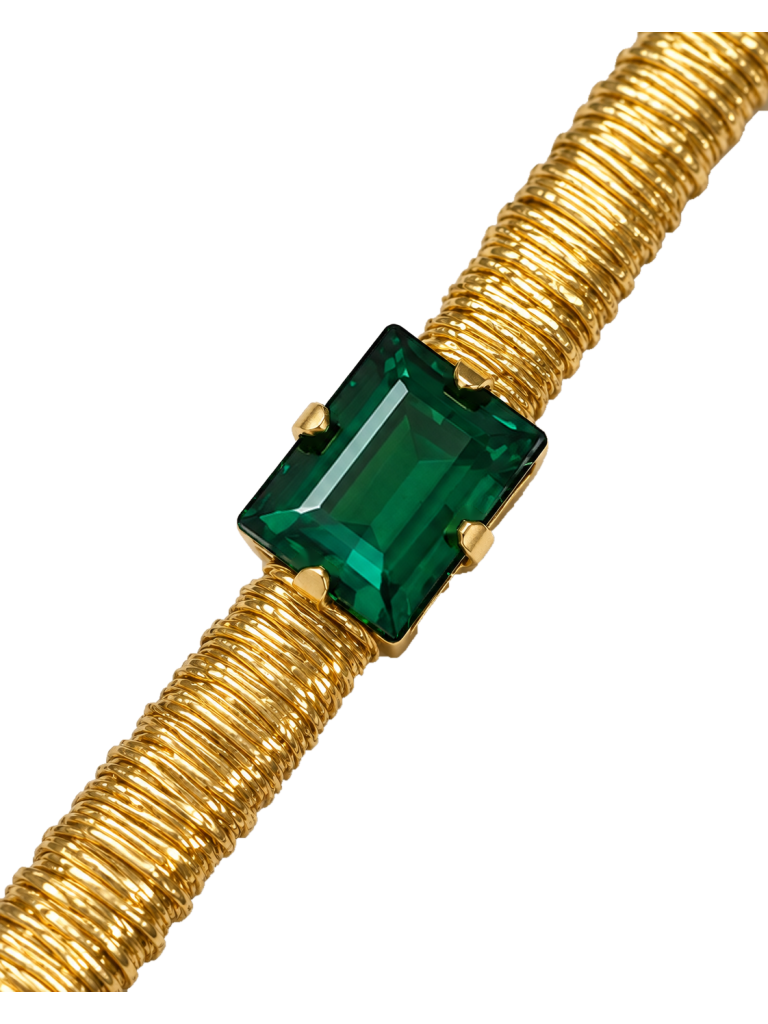 Bracciale Idandi Dorato Pietra Verde JBR89