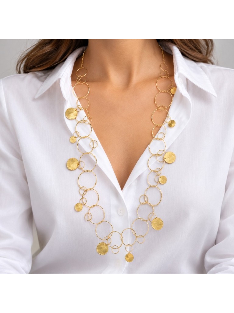 Collana Lunga Idandi Dorata  JCL203