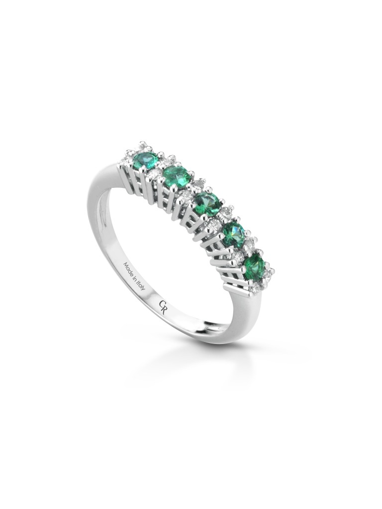 Anello Cierre veretta smeraldo e diamanti  G22S
