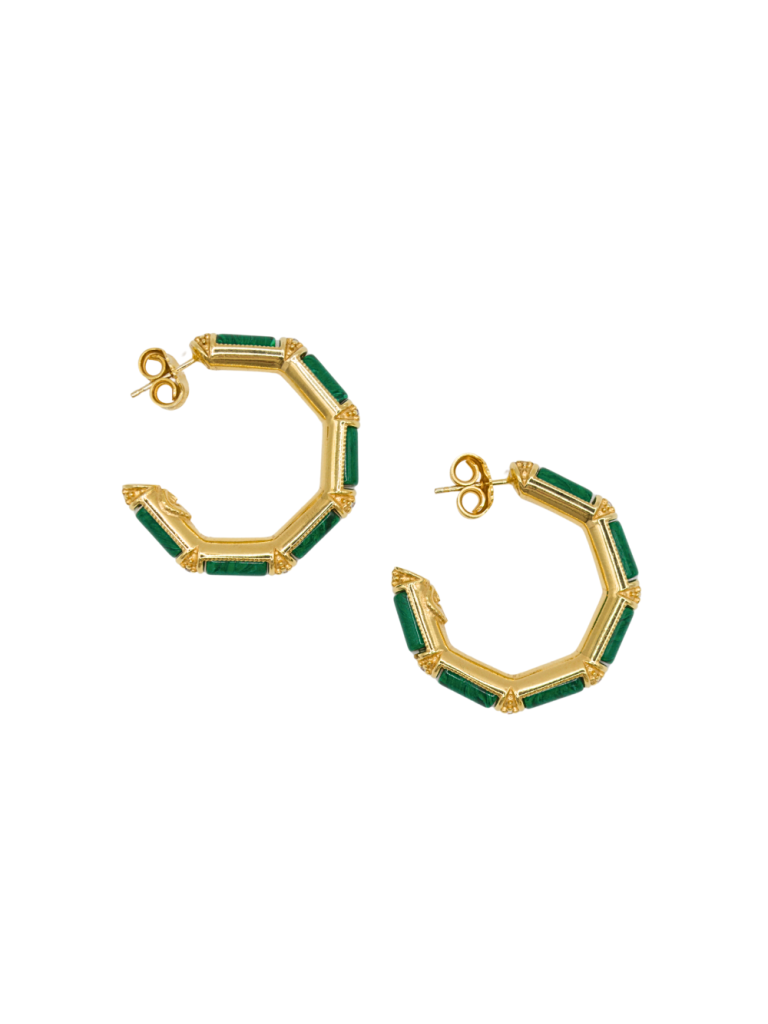 Orecchini Gaetano Vitiello Tennis Malachite 1952