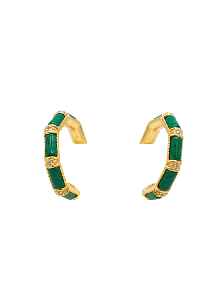 Orecchini Gaetano Vitiello Tennis Malachite 1952