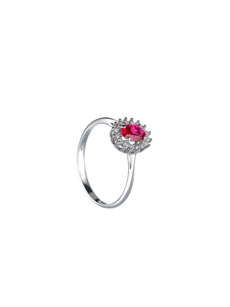 Anello in oro 18kt rubino e zirconi  AN427